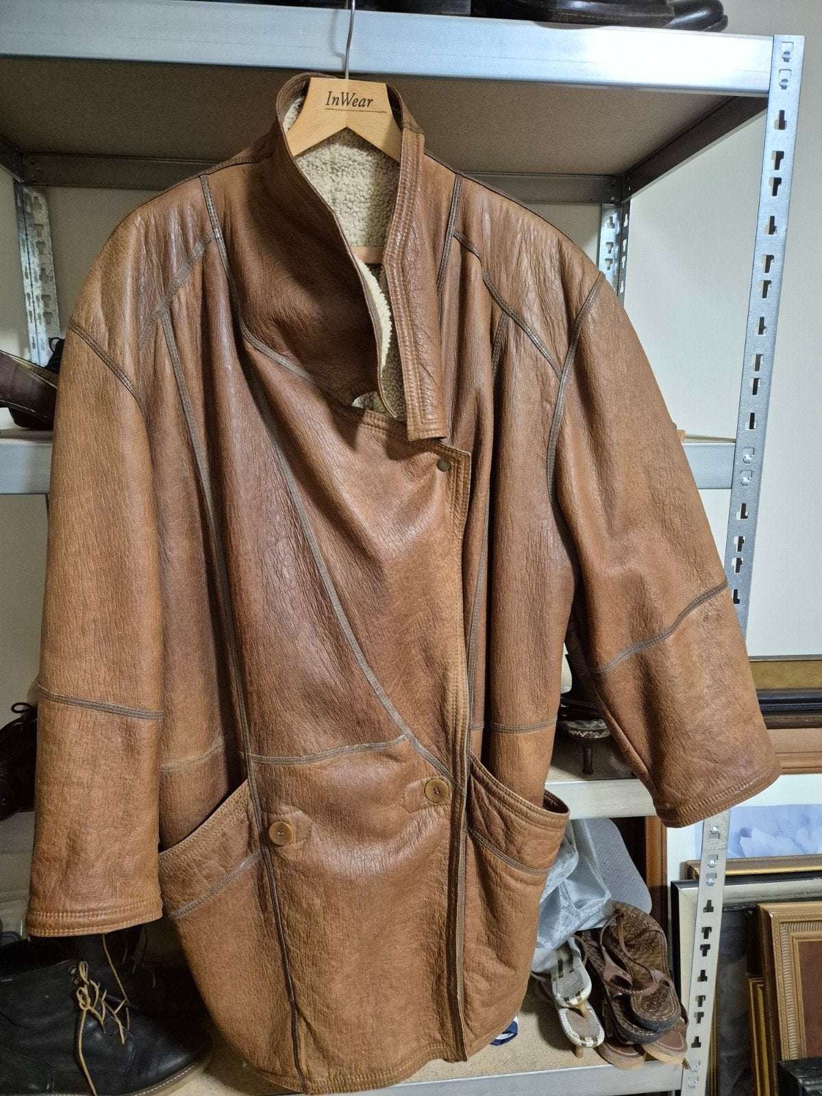 San Lorenzo Leren Jas Maat 40 - Gevoerd, Kleding | Dames, Maat 38/40 (M), Bruin, Ophalen of Verzenden, Gedragen