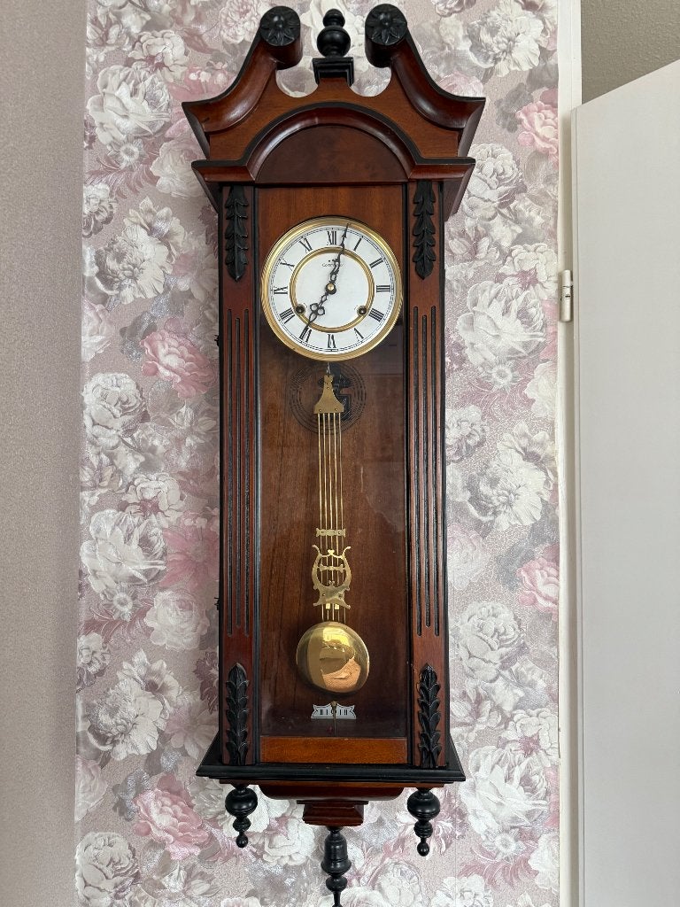 Antieke mechanische wandklok, Huis en Inrichting, Ophalen, Gebruikt