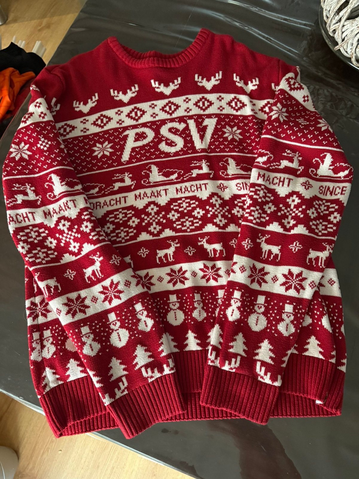 PSV kersttrui, Ophalen of Verzenden, Zo goed als nieuw, Maat 46/48 (XL) of groter, Blauw