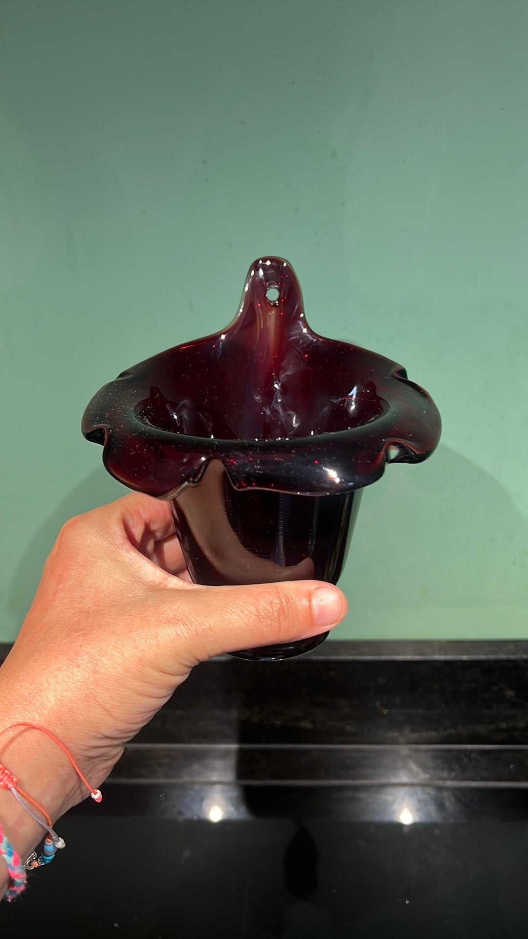 Rood glas potje, Ophalen of Verzenden