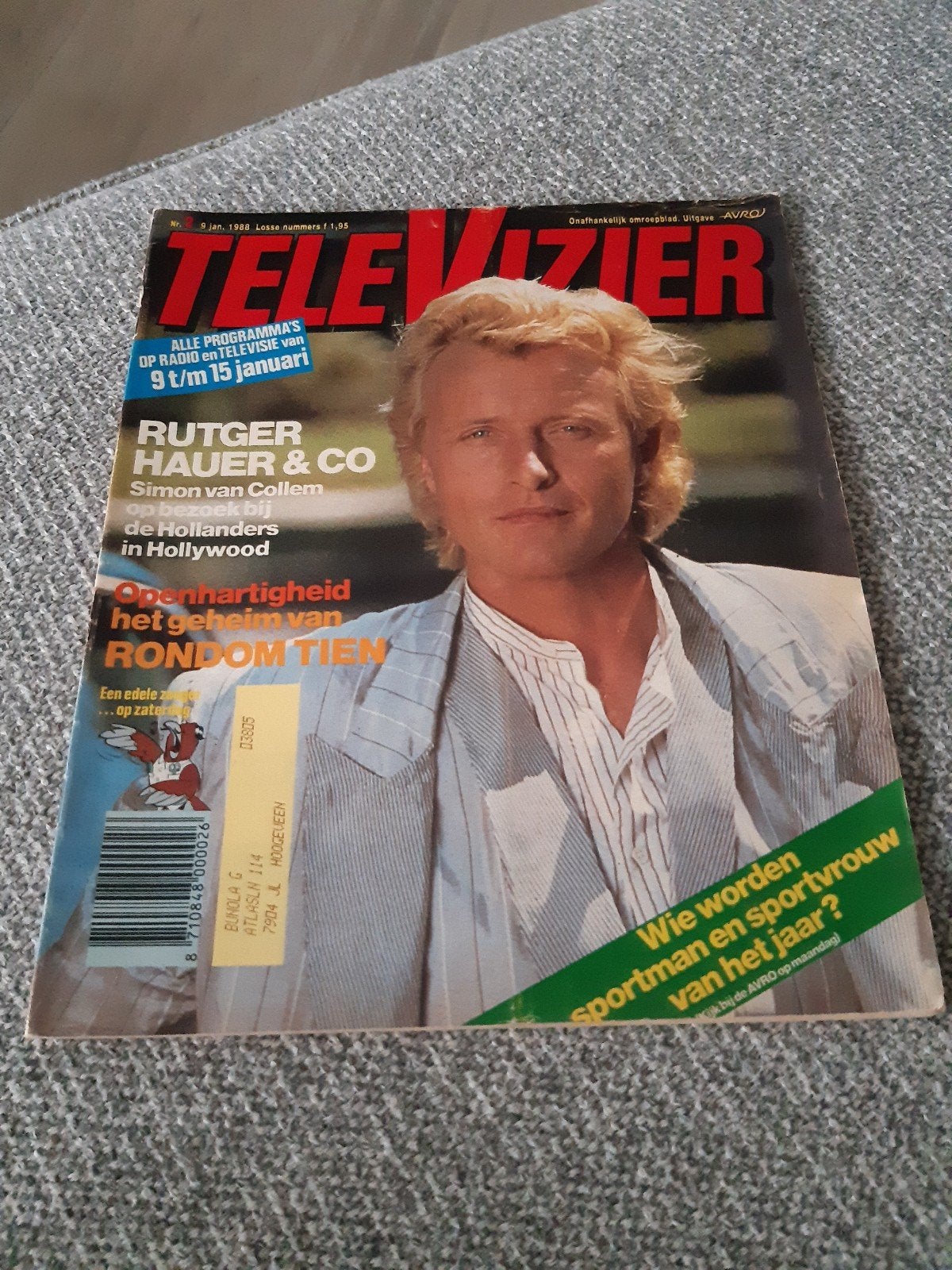 02.Televizier 1988. Rutger Hauer. Simon van Collem. Tatort., Verzamelen, Verzenden