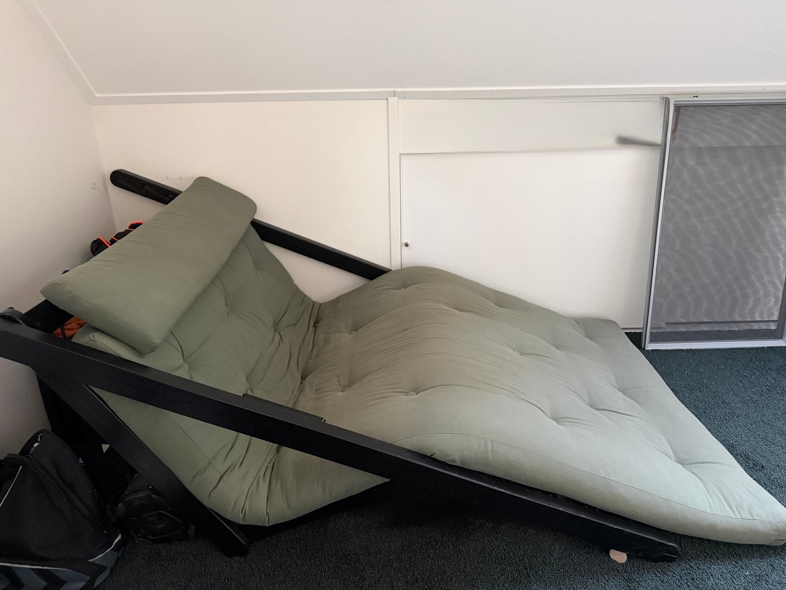 Comfortabele Karup futon slaapbank - Groen, Ophalen, Gebruikt, Eenpersoons, Overige maten