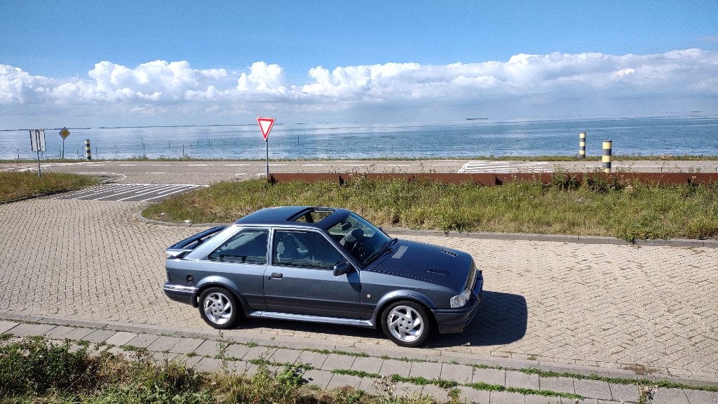 Ford Escort 1.6 RS Turbo 1989 Mercury grey, Auto's, Ford, Voorwielaandrijving, Escort, Stof, 4 cilinders