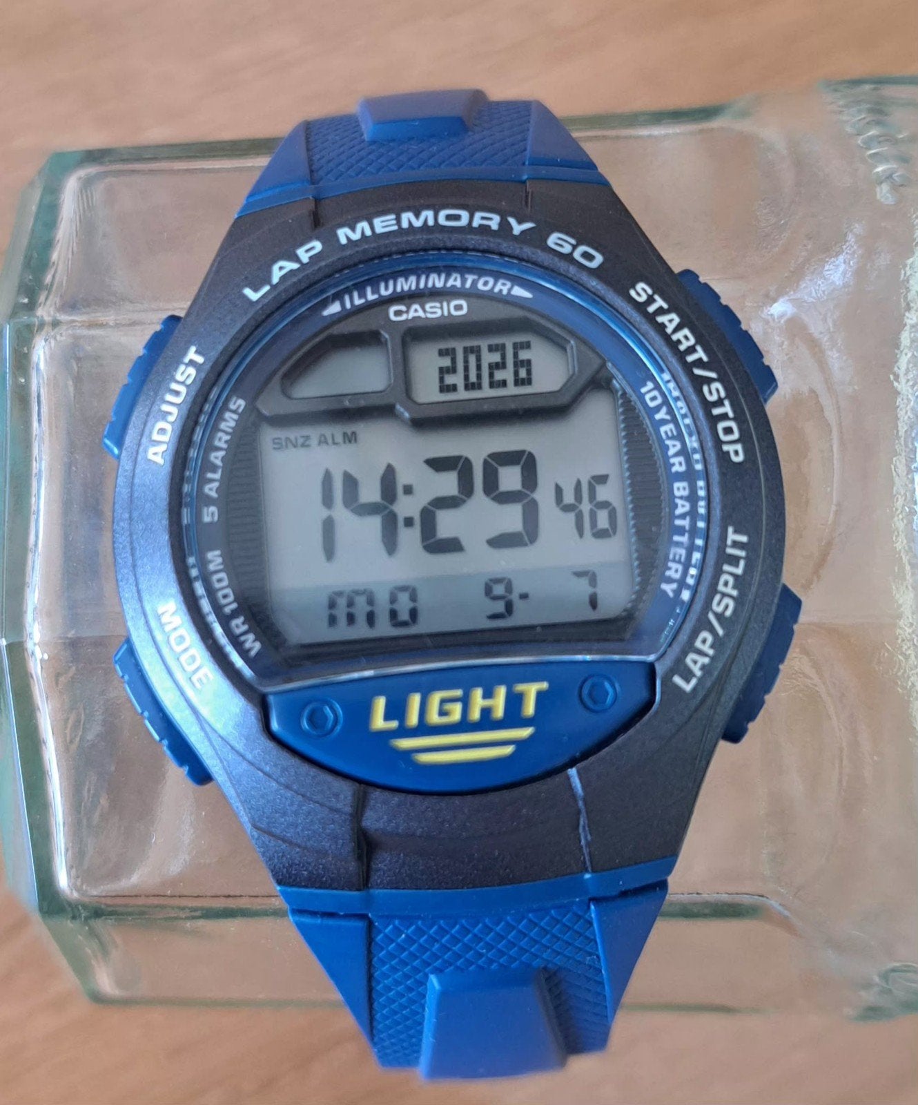 Casio W-734 sporthorloge - Blauw, waterdicht, Casio, Blauw, Ophalen of Verzenden, Zo goed als nieuw