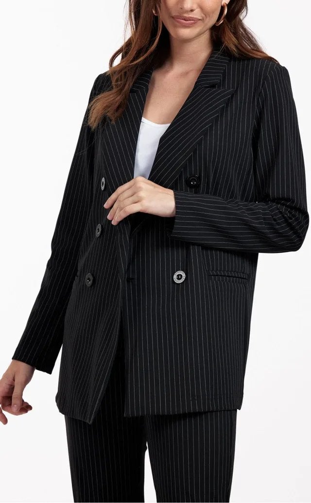 Studio Anneloes Tamar bonded blazer pinstripe travelstof XL, Ophalen of Verzenden, Zo goed als nieuw, Maat 46/48 (XL) of groter