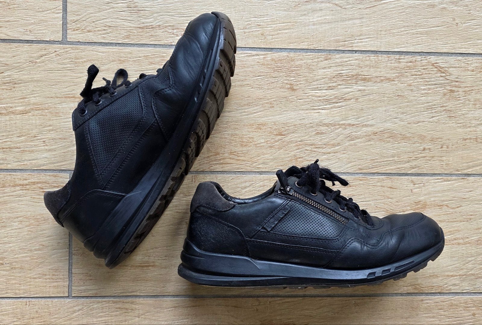 Mephisto heren sneakers maat 42, zwart leer, Zwart, Ophalen of Verzenden, Sneakers of Gympen, Mephisto
