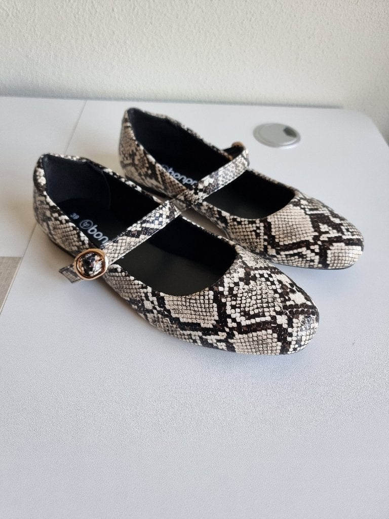 NIEUW: Dames Ballerina's, Print - Maat 39, Beige, Nieuw, Ballerina's, Ophalen of Verzenden