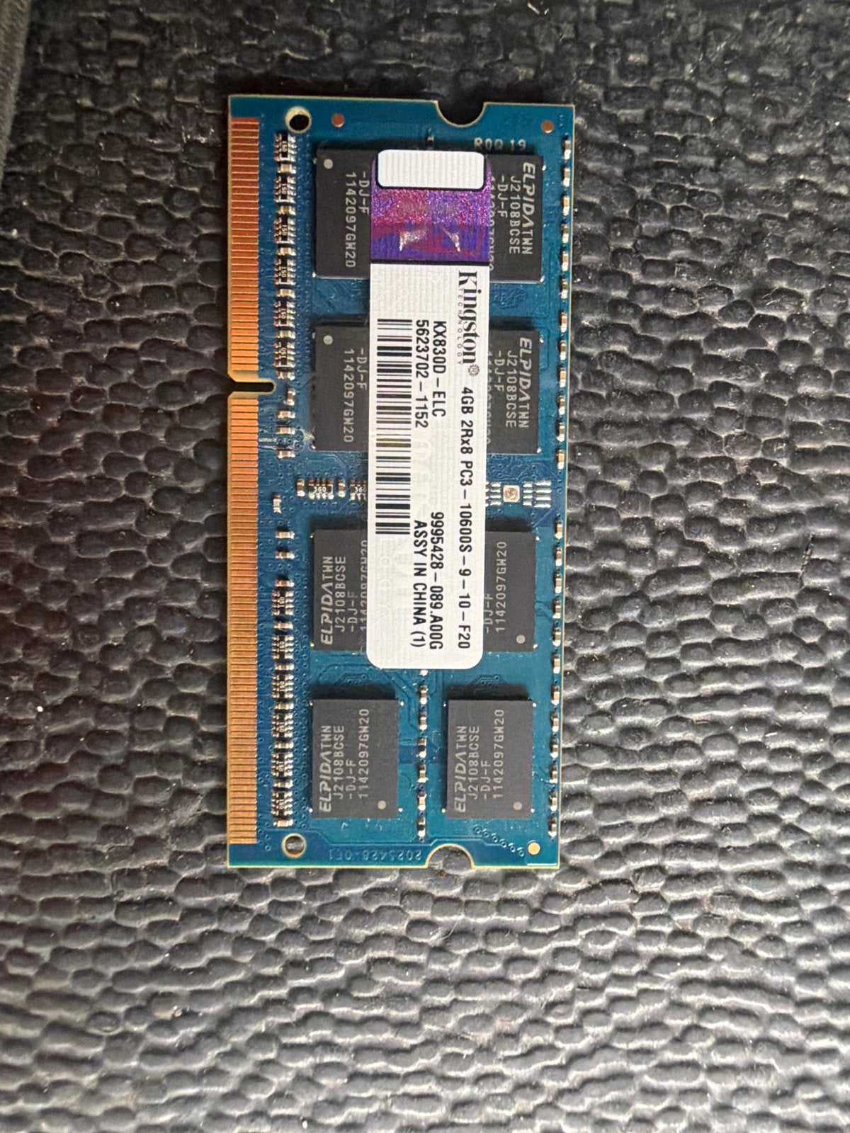 Kingston 4GB DDR3 RAM Geheugen PC3-10600S Laptop, Computers en Software, RAM geheugen, Gebruikt, DDR3, Ophalen of Verzenden, 2 GB