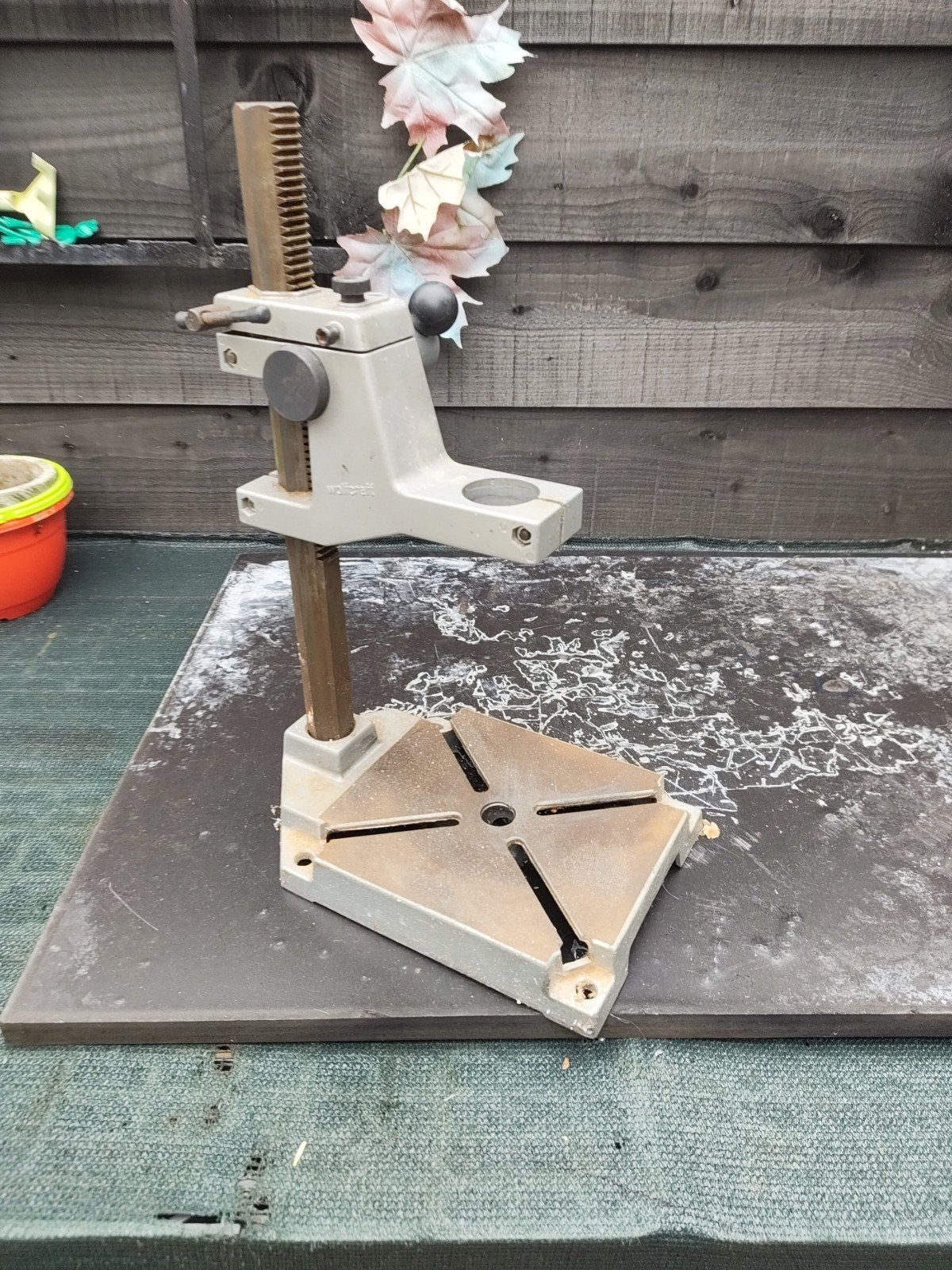 Wolfcraft Boorstandaard - Gebruikt maar functioneel, Doe-het-zelf en Verbouw, Ophalen, Gebruikt, Kolomboormachine