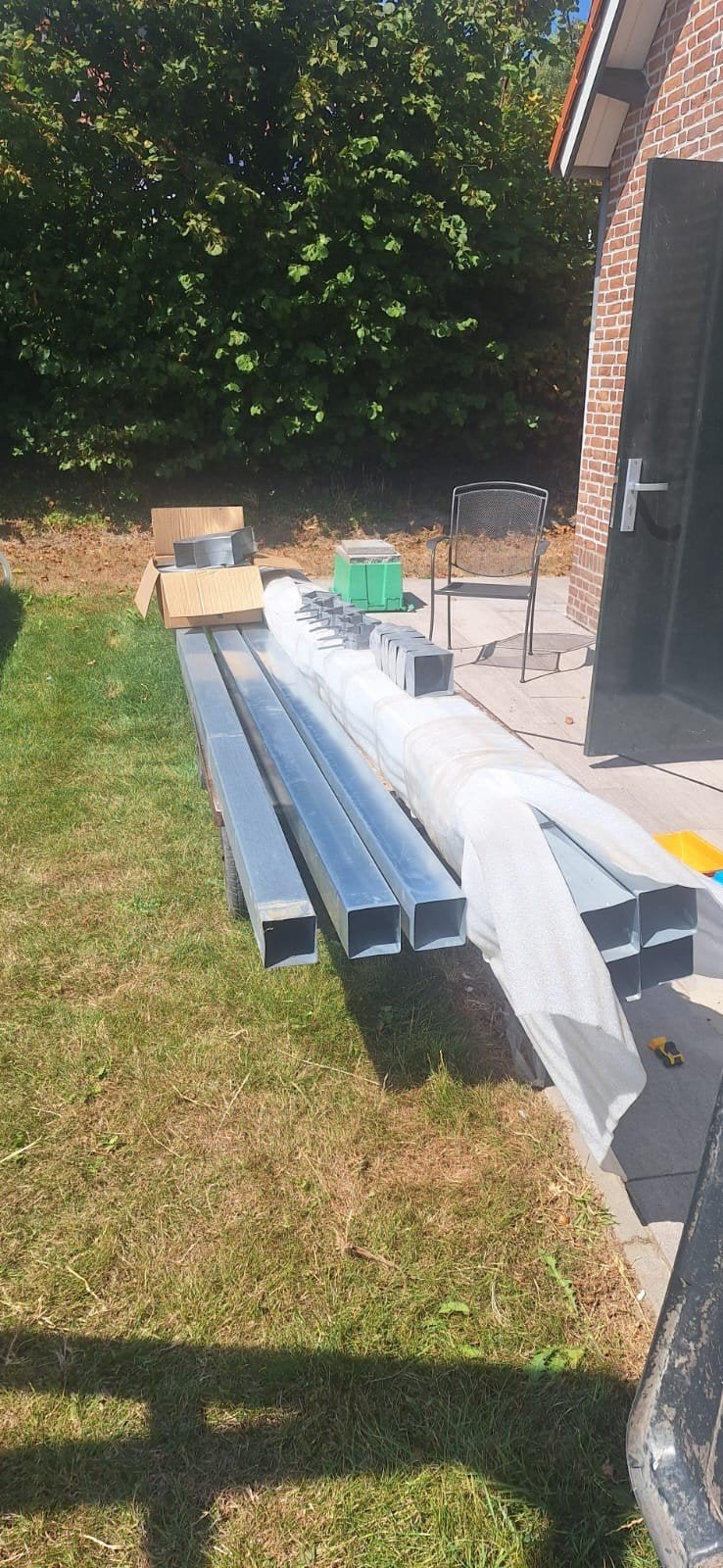 vierkante regenpijpen zink / Hemelwaterafvoer 7 x 3m 100x100, Ophalen, Afvoer, 6 meter of meer, Nieuw