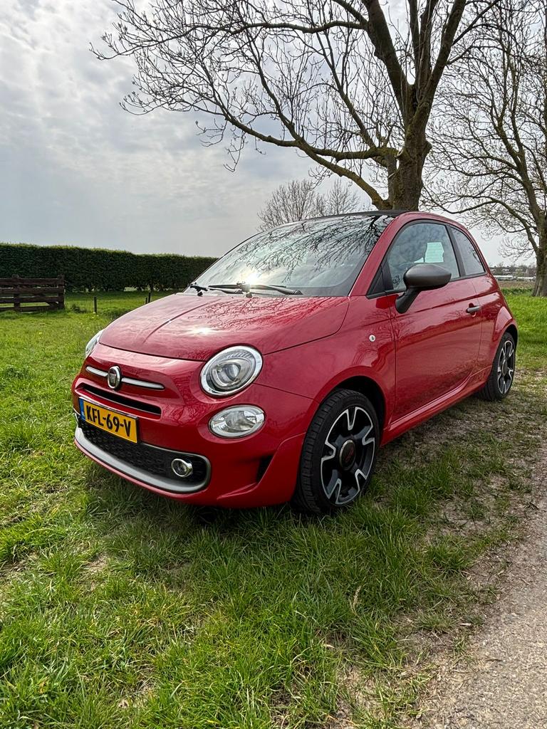 Fiat 500s cabrio 500c 1.2 apple carplay parkeersensor sport, Voorwielaandrijving, 4 cilinders, Cabriolet, Leder en Stof