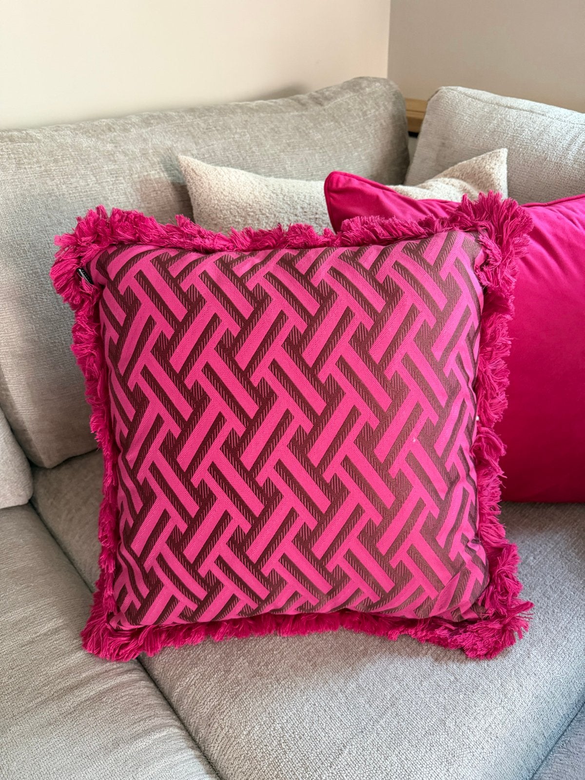Eichholtz kussen Fuchsia/roze/paars, Ophalen, Overige merken, Vierkant, Zo goed als nieuw