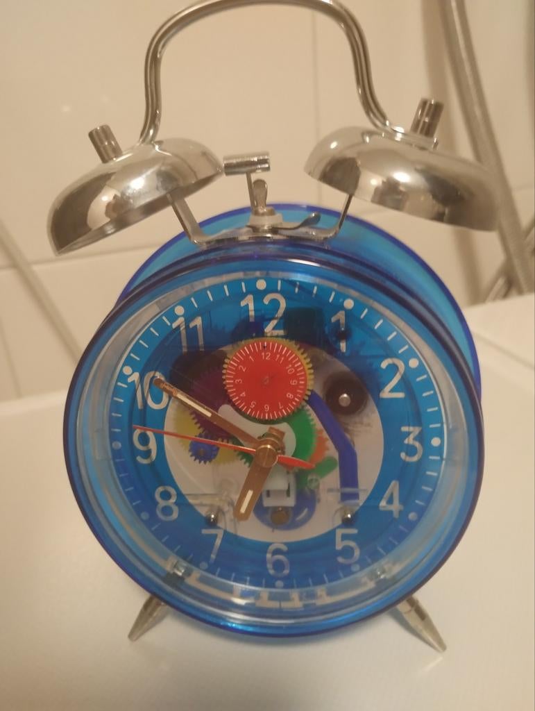 Retro space age mechanisch wekker klokje, Ophalen of Verzenden