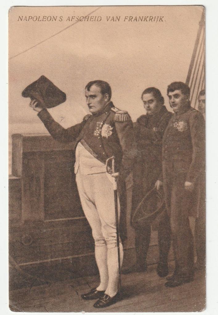 Ansichtkaart Napoleon Bonaparte afscheid van Frankrijk, Verzamelen, Ansichtkaarten | Themakaarten, Gelopen, Voor 1920, Politiek en Historie