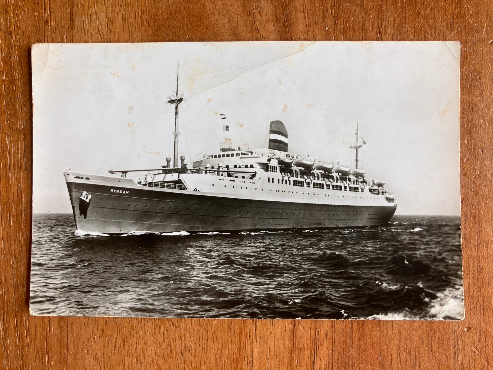 SS Ryndam Holland-Amerika Lijn 1963, Verzamelen, Ophalen of Verzenden, Gebruikt, Motorboot, Kaart, Foto of Prent
