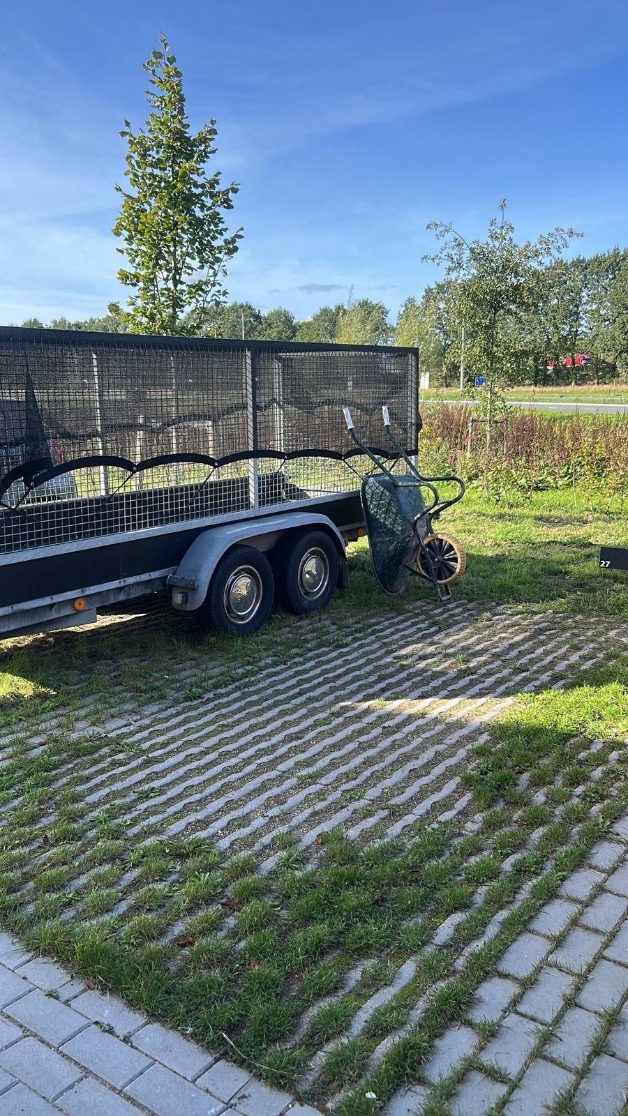 Anssems aanhangwagen met huif en dubbele as, Ophalen of Verzenden, Gebruikt
