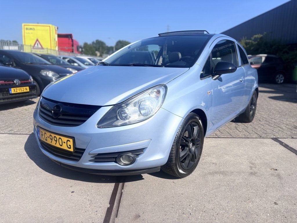 Opel Corsa 1.2-16V Sport PANO!AIRCO! (bj 2009), Auto's, Voorwielaandrijving, 450 kg, Blauw, 1229 cc