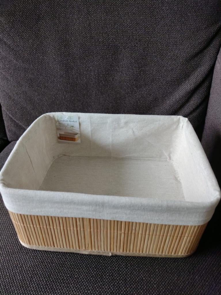 Bamboe mandje, Mand, Nieuw, Ophalen of Verzenden, Rechthoekig