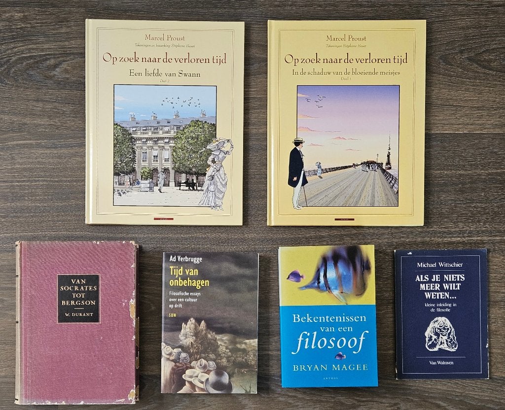 Boekenpakket filosofie (o.a. Proust stripalbums), Ophalen of Verzenden, Gelezen, Algemeen