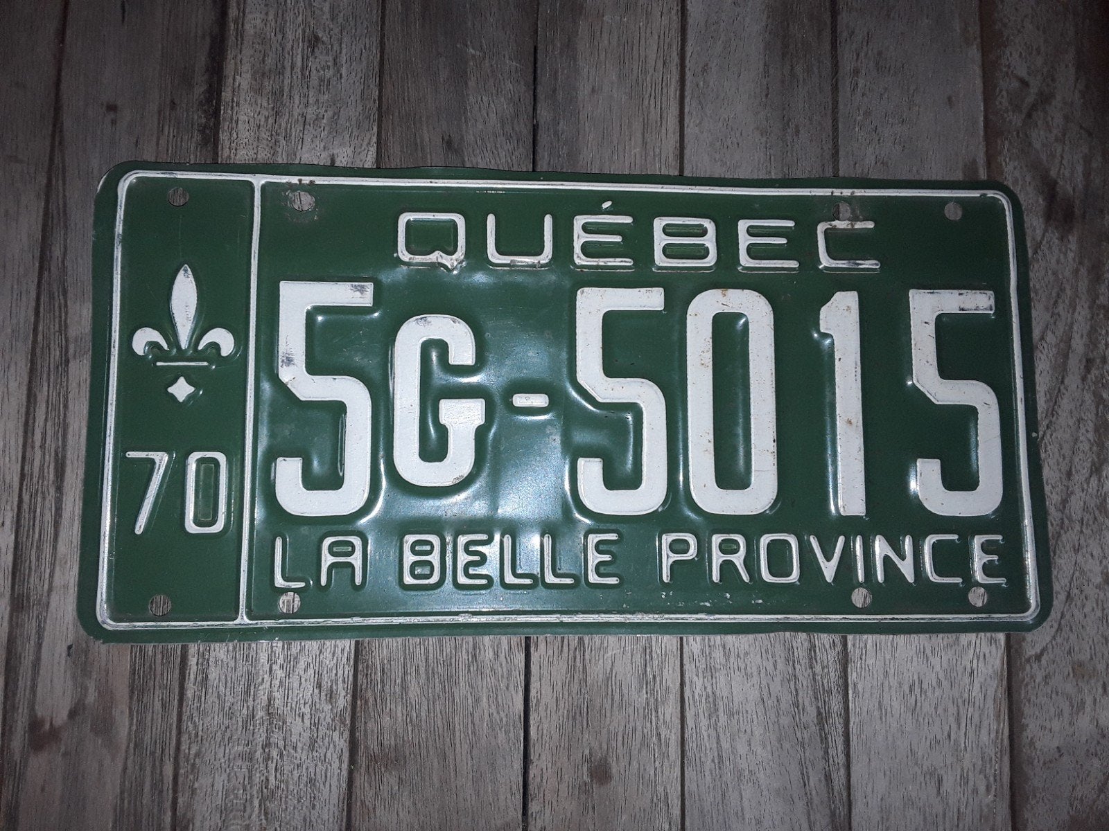 Nummerbord,kentekenplaat Quebec Canada. 1970, Ophalen of Verzenden, Auto's