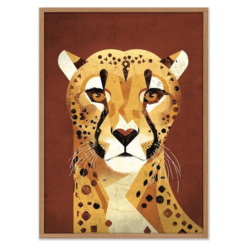 Kinderposter Poster Cheetah 70 x 50 cm Dieter Braun, Dieter@brauntown.com, HEINRICHSTRASSE 7 22767 HAMBURG, Nieuw, Ophalen of Verzenden