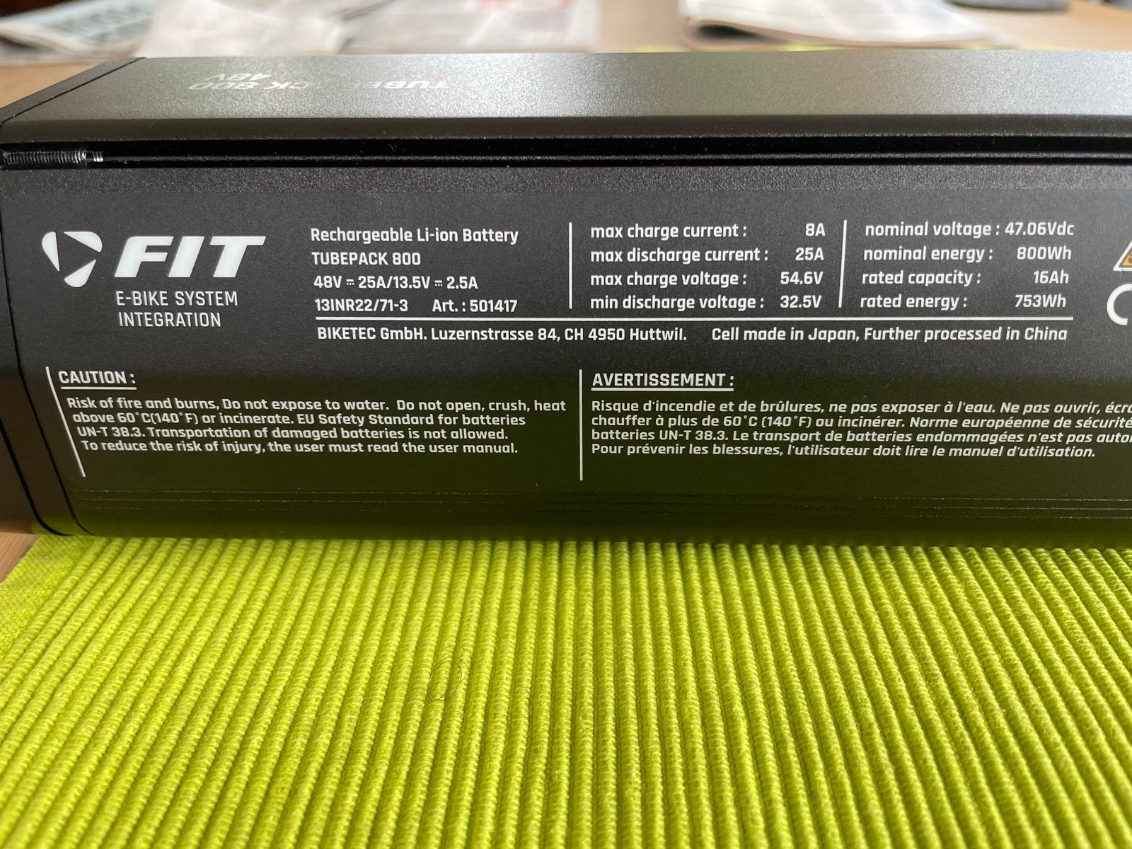 FIT Tubepack 800 frame fietsaccu 48V 16.9Ah (800Wh), Ophalen, Zo goed als nieuw
