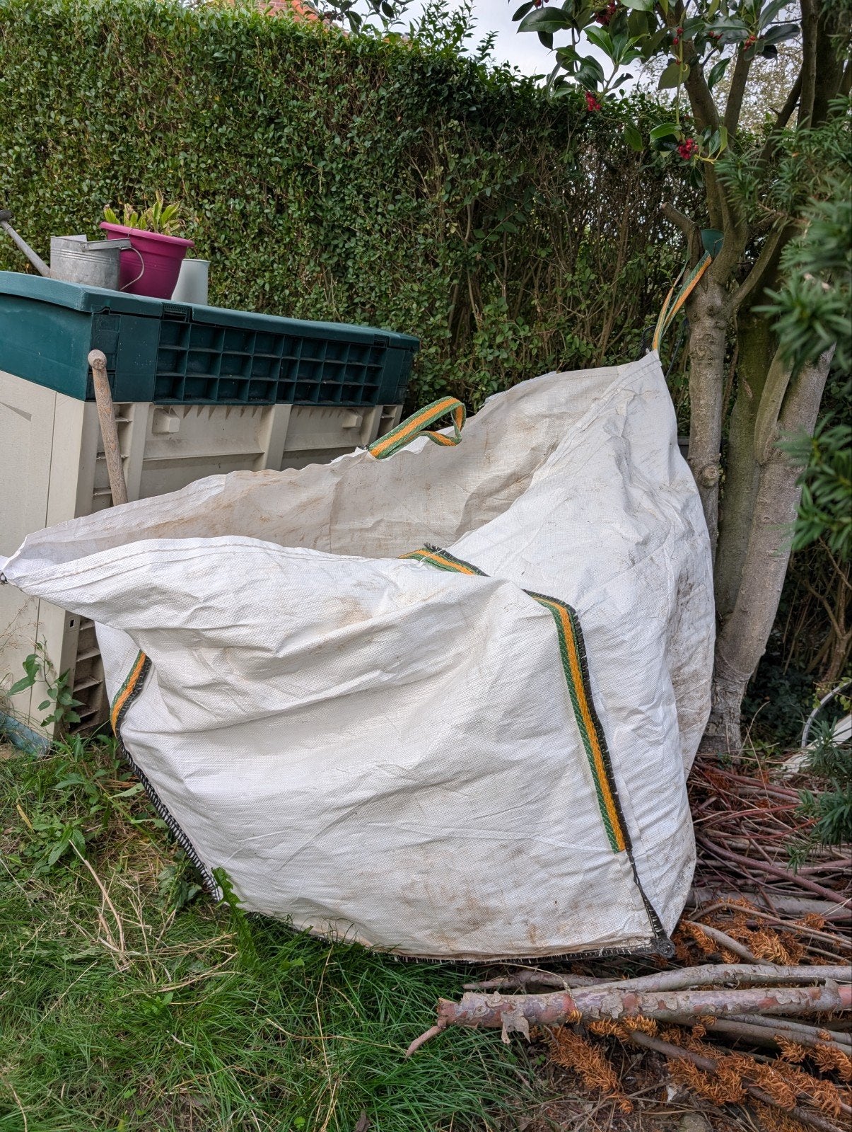 Grote big bag voor tuinafval of bouwafval, Ophalen, Gebruikt