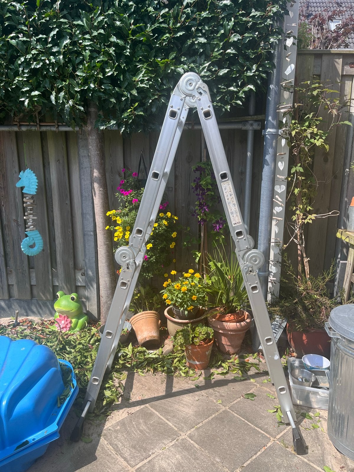 Multifunctionele aluminium ladder - EN-131 gecertificeerd, Gebruikt, Ophalen of Verzenden, Ladder, Opvouwbaar of Inschuifbaar