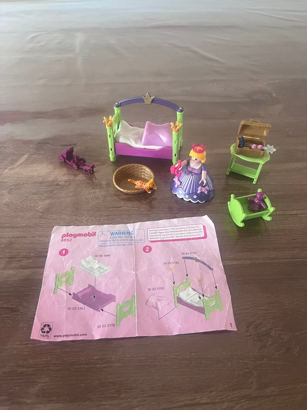 Playmobil Prinsessen Slaapkamer Set 6852 Compleet, Complete set, Overige typen, Ophalen of Verzenden, Zo goed als nieuw