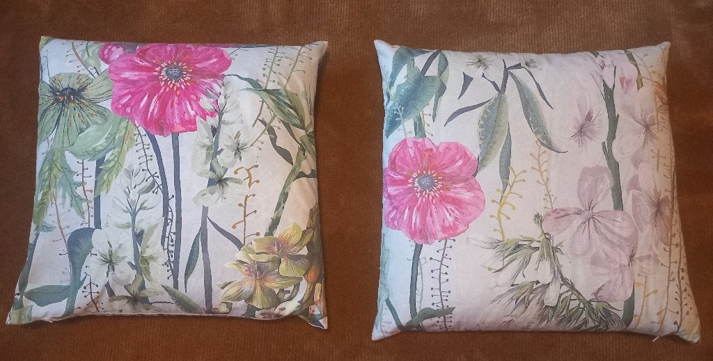 Bloemen kussen 50 x 50 cm, Ophalen, Meerkleurig, Vierkant, Met ritssluiting