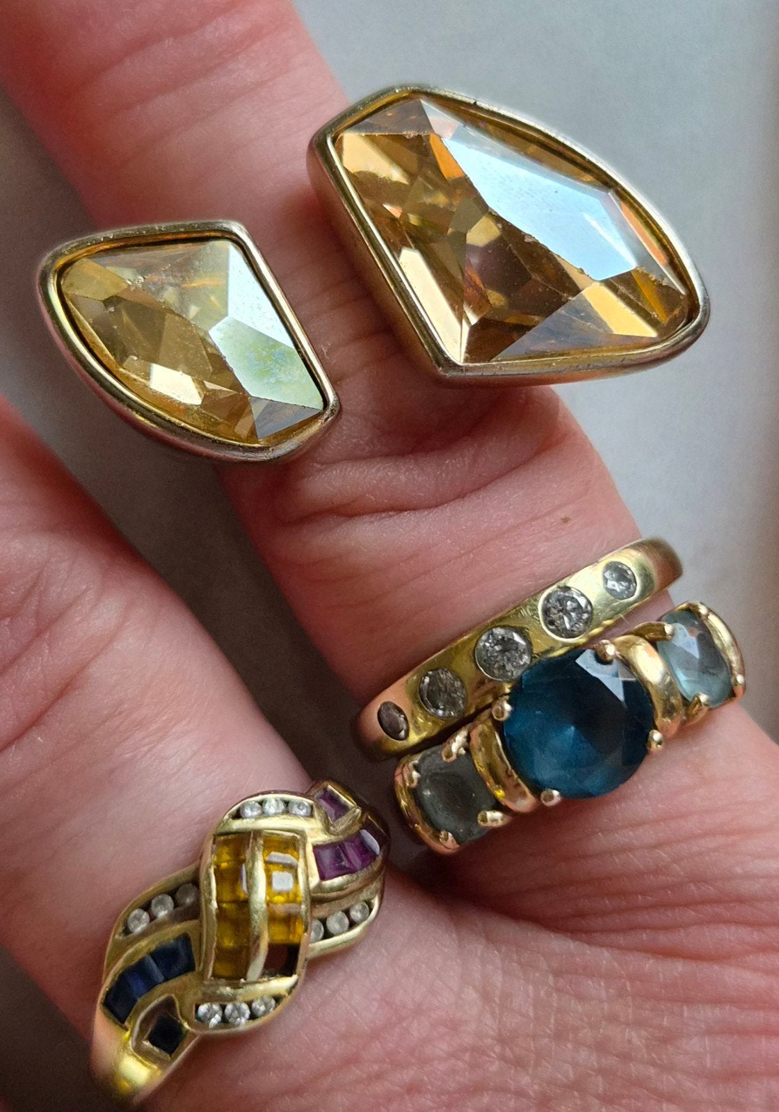 Atelier Swarovski Cocktailring Champagne Kristal Maat 16.5/, Sieraden, Tassen en Uiterlijk, Ringen, Met kristal, Overige materialen