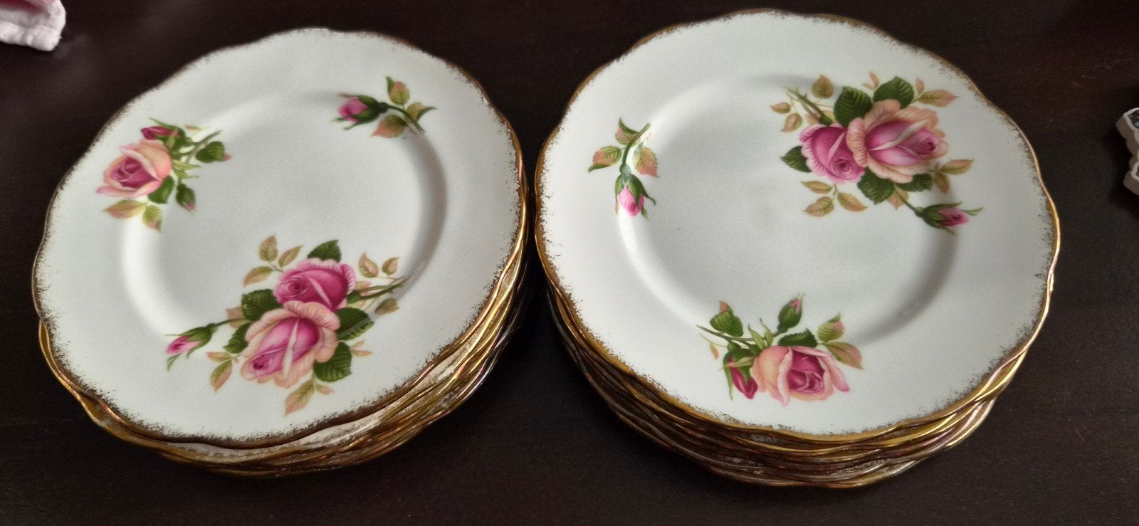Royal Albert Anniversary Rose Gebaksborden Set, Ophalen of Verzenden