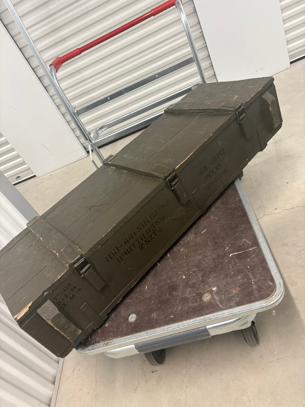Vintage Poolse militaire kist 1984 legerkist  130 x 40 x 22, Ophalen, Gebruikt, Minder dan 50 cm