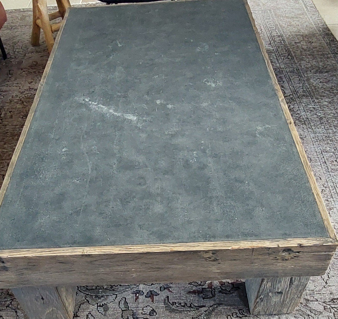 Stoere Robuuste Salontafel - Grijs Gemêleerd Blad, Ophalen