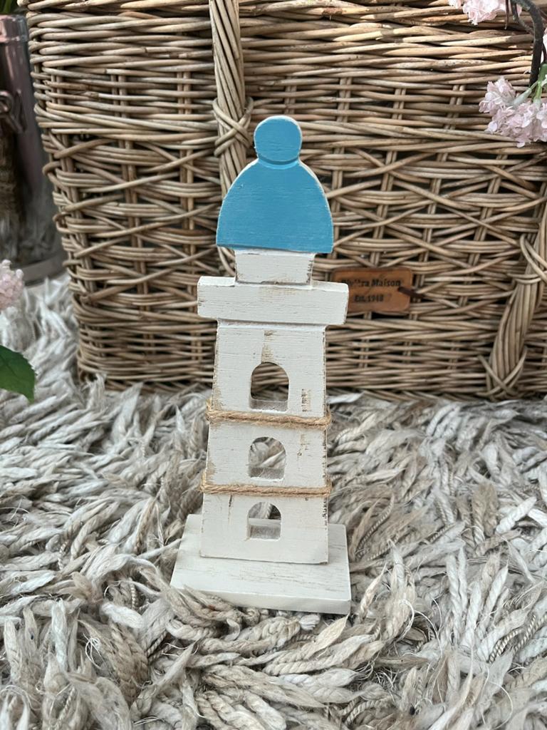 Te koop; houten vuurtoren, strand deco, Ophalen of Verzenden, Nieuw, Hout