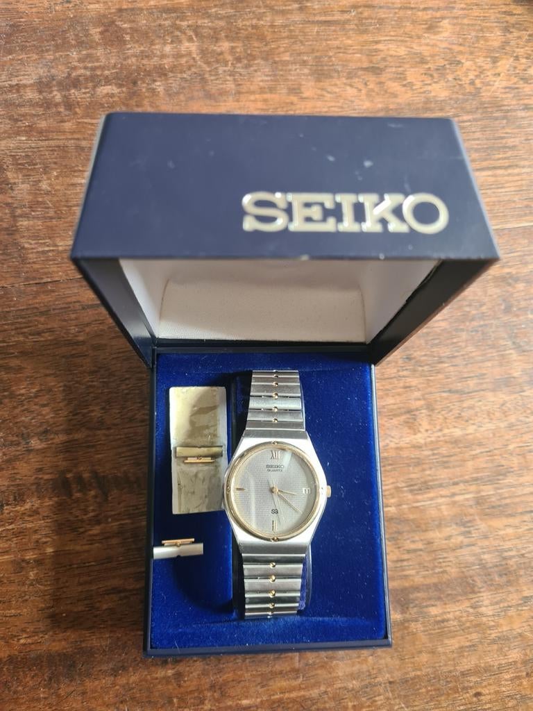 Seiko SQ - Met doosje en extra schakels., Gebruikt, Staal, Polshorloge, Ophalen of Verzenden
