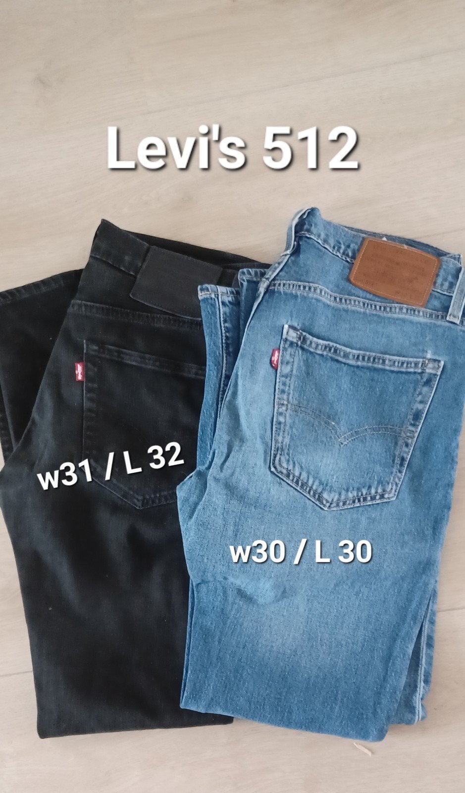 2 levi's 512 spijkerbroeken maat w30/L30 en w31/L32, Ophalen, Levi's, Blauw, Overige jeansmaten