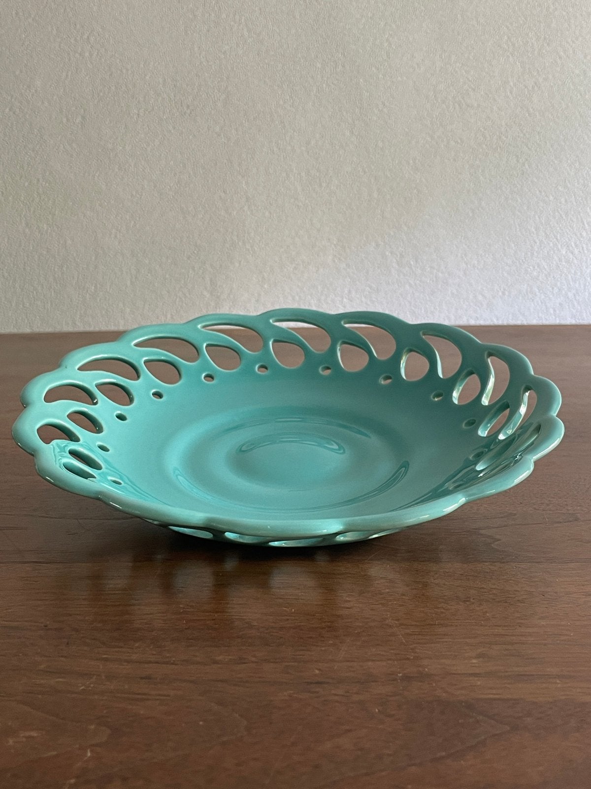 Vintage Zenith Gouda schaal - Turquoise aardewerk, Ophalen, Rond, Steen of Aardewerk