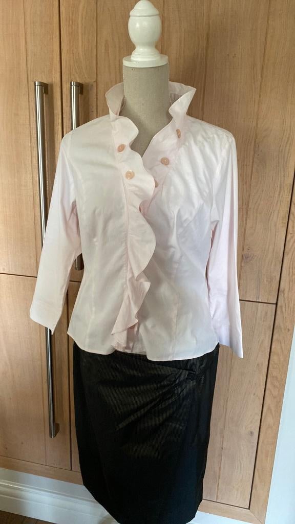 Blouse met Roezel kraag ROZE Maat 40 Promiss, Maat 38/40 (M), Promiss, Ophalen of Verzenden, Zo goed als nieuw