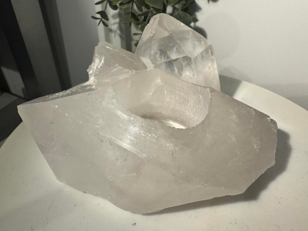 Bergkristal waxinelichthouder, Ophalen of Verzenden, Nieuw, Overige materialen, Minder dan 25 cm