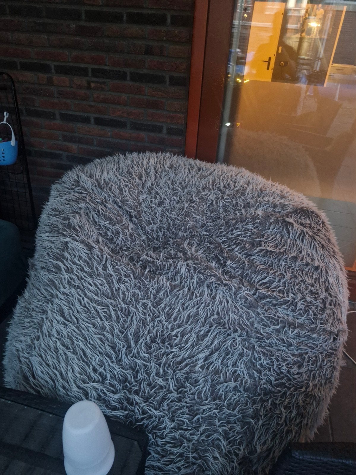 Grote Grijze zitzak met pluizige hoes van het merk vetsak, Ophalen, Gebruikt, Grijs