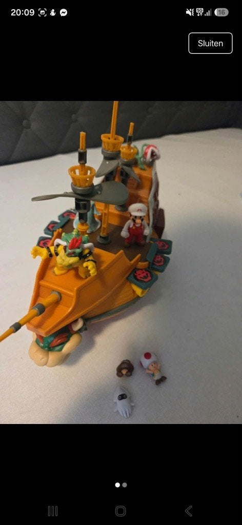 Mario Bowser schip met figuren en geluid, Kinderen en Baby's, Inclusief minifiguren, Gebruikt, Overige thema's, Lego