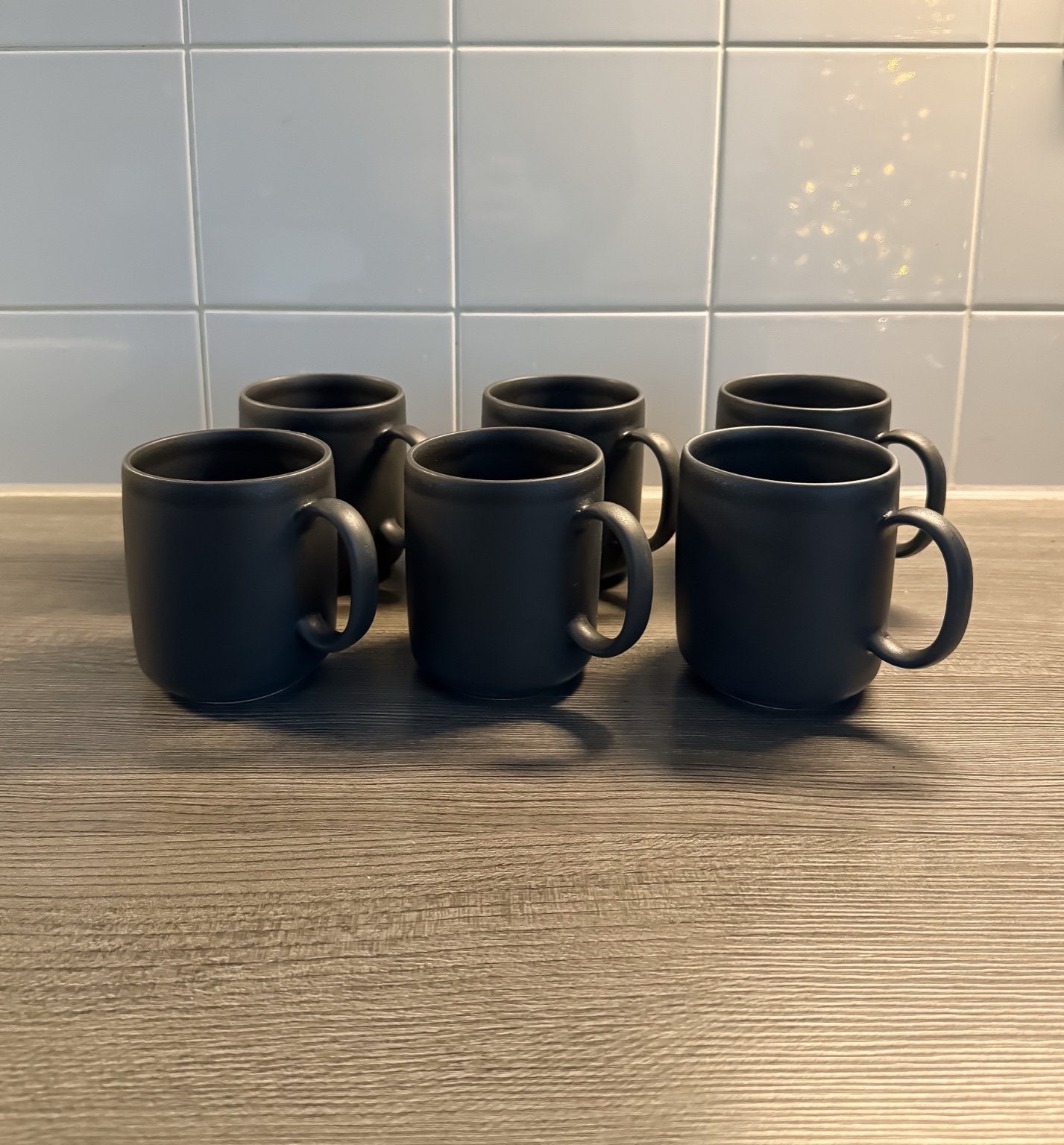 CASA CLAY THEETASSEN Set van 6 Antraciet Keramiek, Ophalen, Zo goed als nieuw