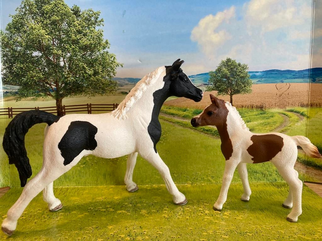 Schleich bont paard met veulen, Ophalen of Verzenden, Zo goed als nieuw, Paard, Beeldje of Figuurtje