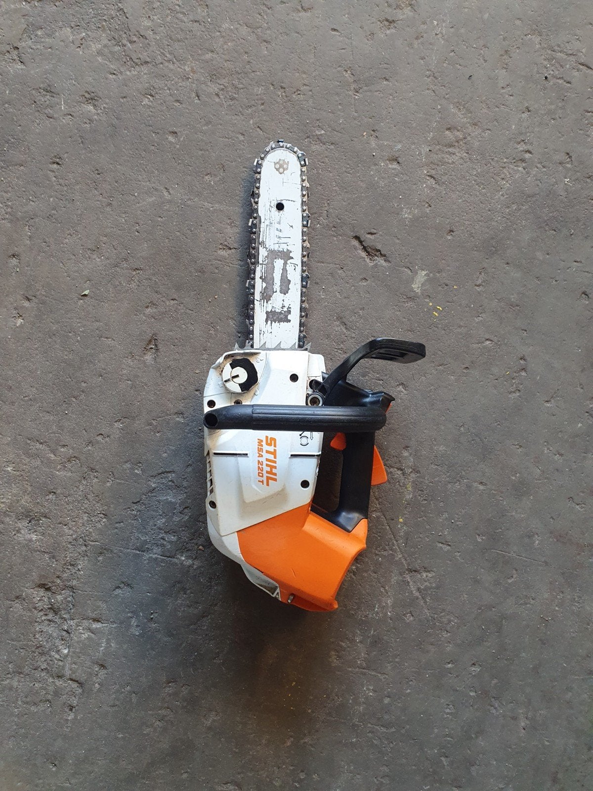 Stihl msa 220 t accu motorzaag, Ophalen, Gebruikt