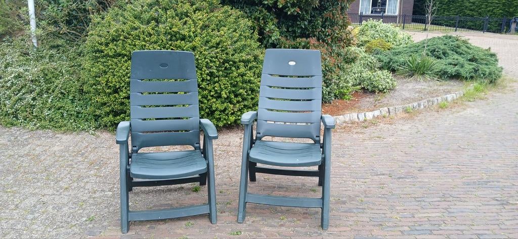 Hartman tuinstoelen (2x), Tuin en Terras, Tuinstoelen, Ophalen, Gebruikt, Plastic, Verstelbaar