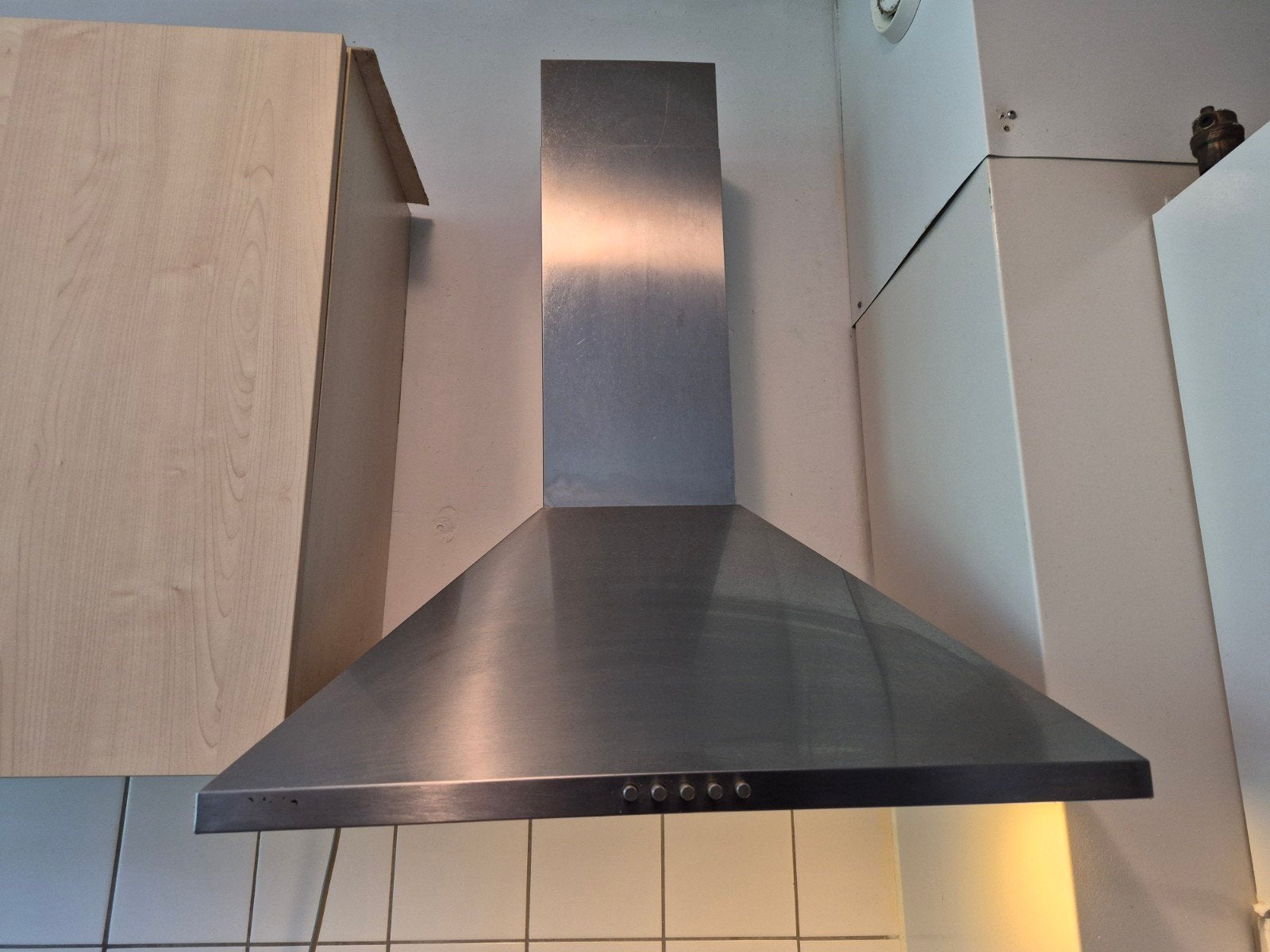 RVS Wandschouwkap met Verlichting en Afzuiging, Witgoed en Apparatuur, Ophalen, Gebruikt, Wandschouwkap, Vrijstaand