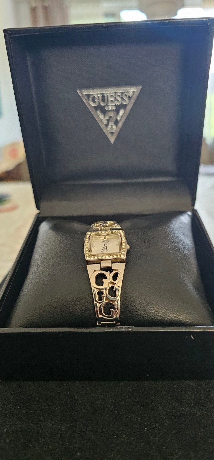 Guess Dames Polshorloge met Strass met Nieuwe Batterij!, Staal, Staal, Verzenden, Guess