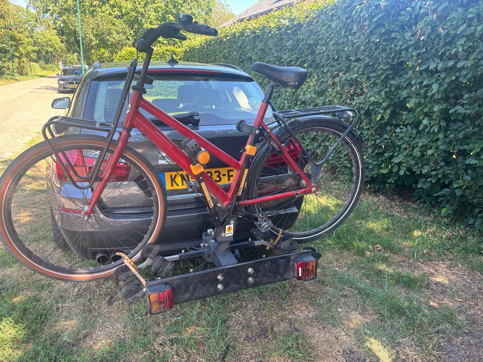 Spinder Hawk Kantelbare Fietsendrager voor 2 Fietsen, Ophalen, 2 fietsen, Gebruikt, Trekhaakdrager