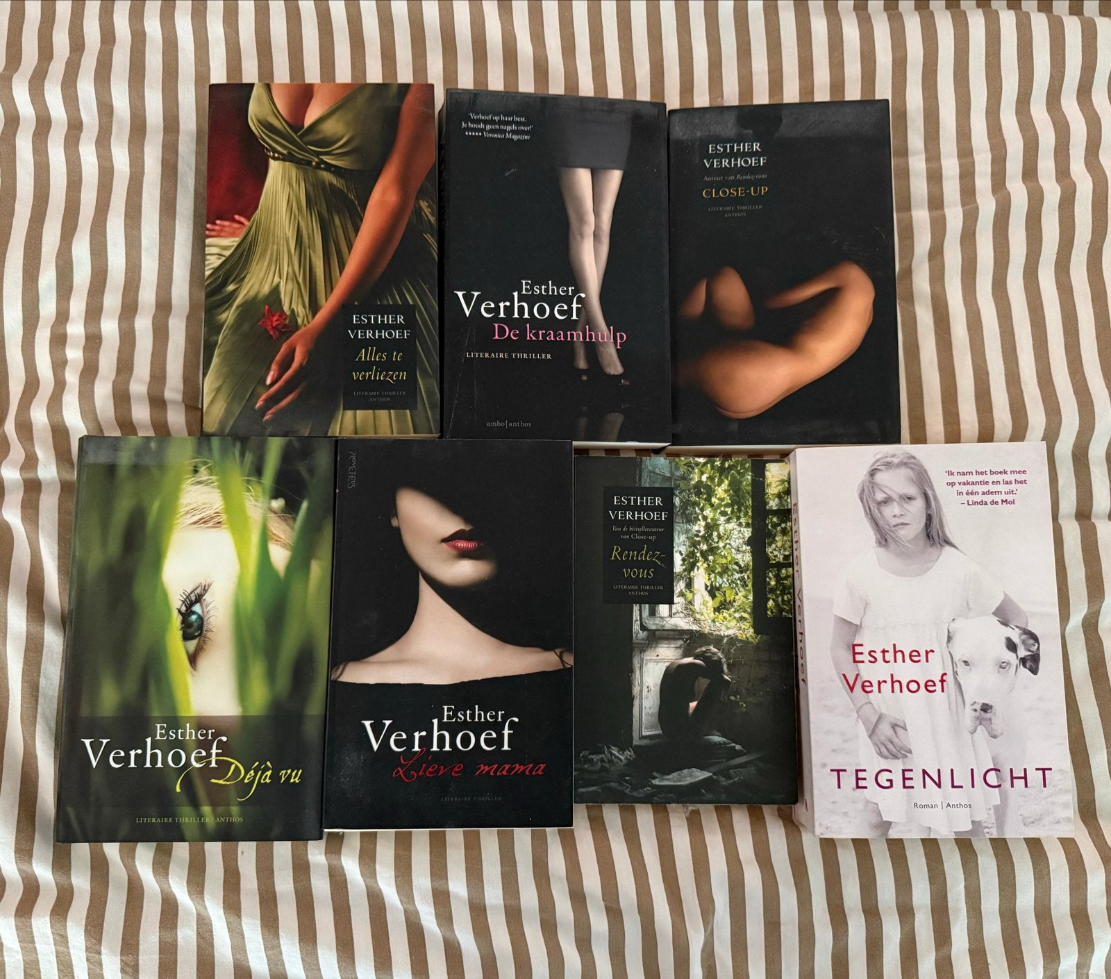Boekenpakket Esther Verhoef - 7 literaire thrillers, Ophalen, Gelezen, Nederland